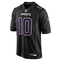 Maillot de match Nike Drake Maye Carbon Black New England Patriots pour homme