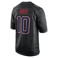 Men's Nike Drake Maye Carbon Black New England Patriots Game Jersey