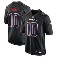 Men's Nike Drake Maye Carbon Black New England Patriots Game Jersey