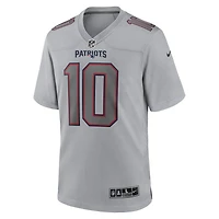 Men's Nike Drake Maye Gray New England Patriots Atmosphere Fashion Game Jersey
