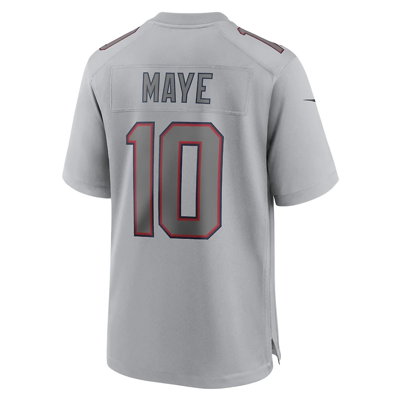 Men's Nike Drake Maye Gray New England Patriots Atmosphere Fashion Game Jersey
