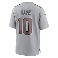Men's Nike Drake Maye Gray New England Patriots Atmosphere Fashion Game Jersey