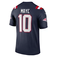 Haut Nike Drake Maye bleu marine pour homme, Legend Player Performance des New England Patriots