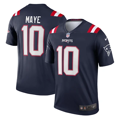 Haut Nike Drake Maye bleu marine pour homme, Legend Player Performance des New England Patriots