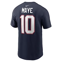 Men's Nike Drake Maye Navy New England Patriots Name & Number T-Shirt