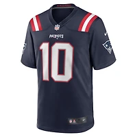 Maillot de jeu Nike Drake Maye bleu marine pour homme des New England Patriots