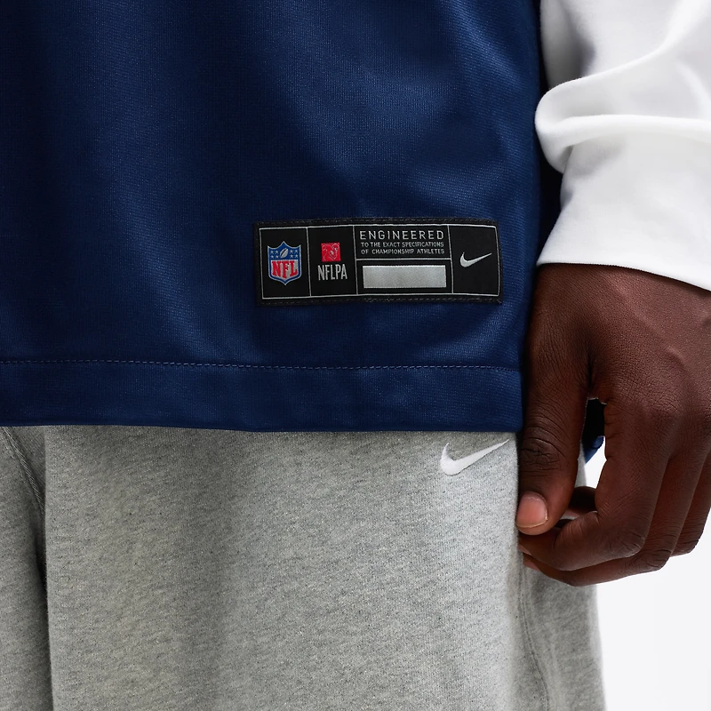 Maillot de match Nike Drake Maye bleu marine des New England Patriots pour homme