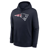 Sweat à capuche polaire Nike Drake Maye bleu marine pour homme, avec nom et numéro du joueur des New England Patriots