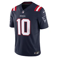 Nike Drake Maye pour homme, bleu marine, New England Patriots Vapor F.U.S.E. Maillot limité
