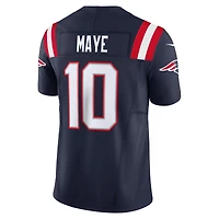 Nike Drake Maye pour homme, bleu marine, New England Patriots Vapor F.U.S.E. Maillot limité