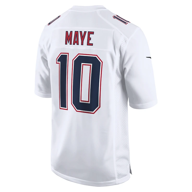 Men's Nike Drake Maye Tundra White New England Patriots Game Jersey