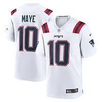 Men's Nike Drake Maye White New England Patriots  Player Game Jersey
