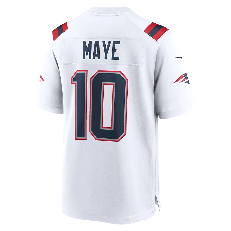 Men's Nike Drake Maye White New England Patriots  Player Game Jersey