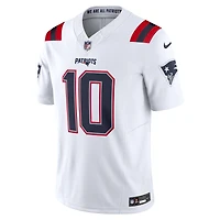 Maillot Nike Drake Maye blanc Vapor F.U.S.E. Limited des New England Patriots pour homme