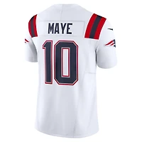 Maillot Nike Drake Maye blanc Vapor F.U.S.E. Limited des New England Patriots pour homme