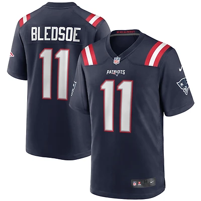 Maillot de joueur retraité Nike Drew Bledsoe pour hommes, bleu marine, New England Patriots Game