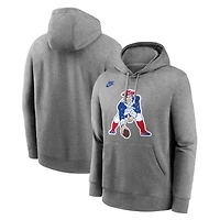 Sweat à capuche Nike gris chiné pour homme, New England Patriots, Patriot Pat Club