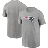 Men's Nike Heather Gray New England Patriots Primetime Logo Essential T-Shirt
