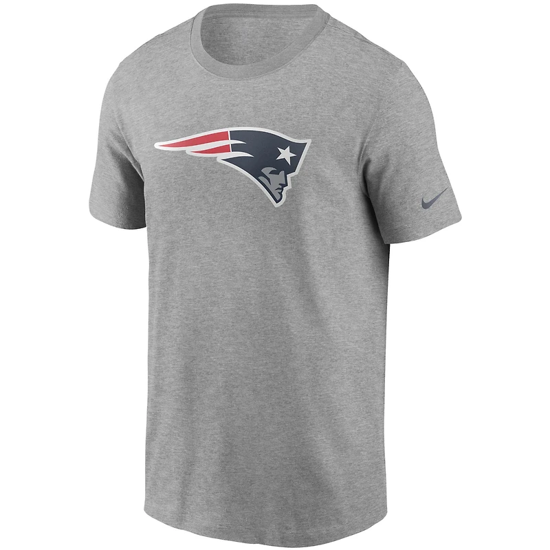 Men's Nike Heather Gray New England Patriots Primetime Logo Essential T-Shirt