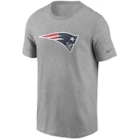 Men's Nike Heather Gray New England Patriots Primetime Logo Essential T-Shirt