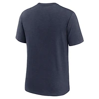 Men's Nike Heather Navy New England Patriots Long Pass Tri-Blend T-Shirt