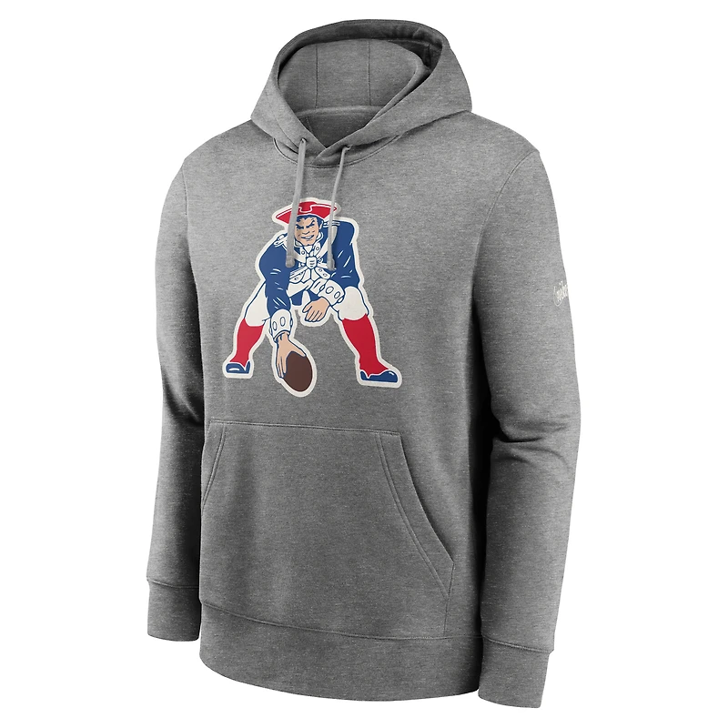 Sweat à capuche Nike New England Patriots Rewind Club Fleece gris chiné pour homme
