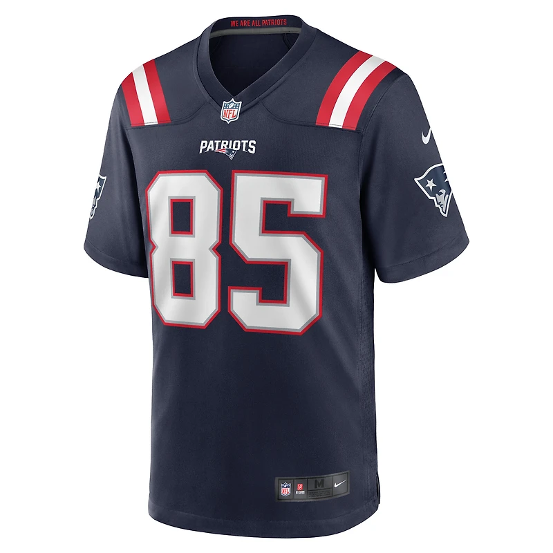Maillot de match Nike Hunter Henry bleu marine des New England Patriots pour homme