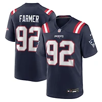 Maillot Nike Joshua Farmer bleu marine pour homme des New England Patriots
