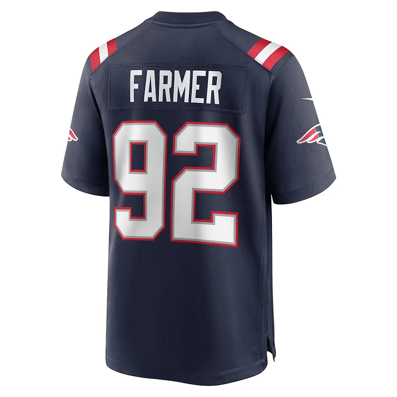 Maillot Nike Joshua Farmer bleu marine pour homme des New England Patriots