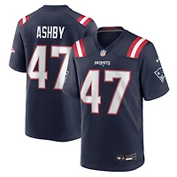 Maillot Nike Julian Ashby bleu marine pour homme des New England Patriots