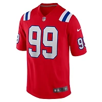 Maillot Nike Keion pour homme, blanc et rouge, des New England Patriots, match alternatif