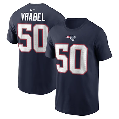 Men's Nike Mike Vrabel Navy New England Patriots Retired Name & Number T-Shirt