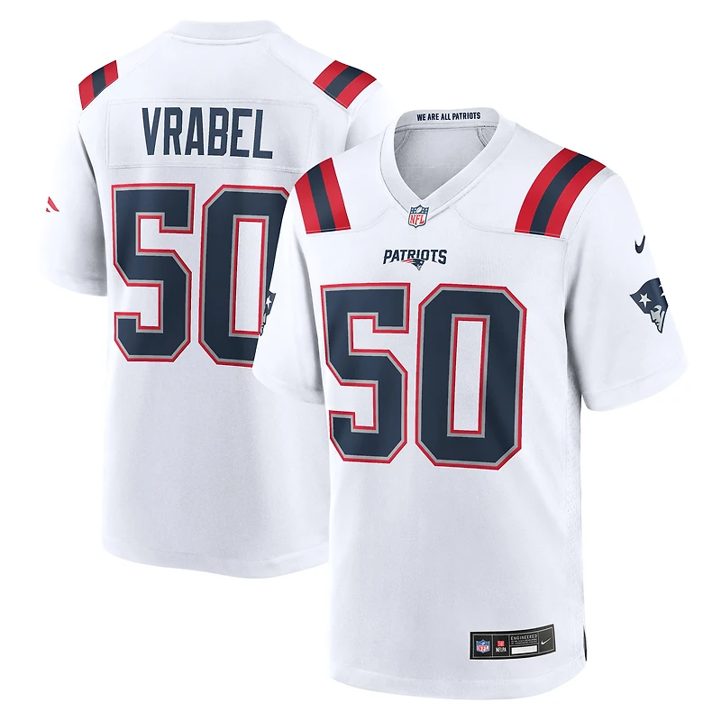 Men's Nike Mike Vrabel White New England Patriots Retired Player Game Jersey
