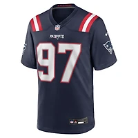 Men's Nike Milton Williams Navy New England Patriots Game Player Jersey