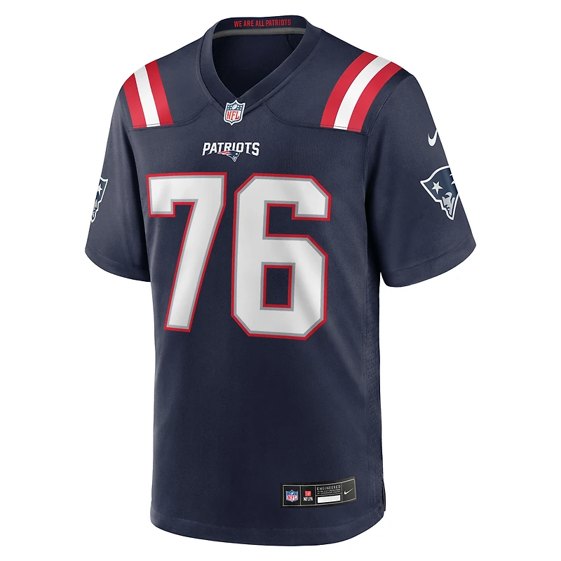 Men's Nike Morgan Moses  Navy New England Patriots Team Game Jersey