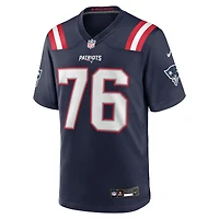 Men's Nike Morgan Moses  Navy New England Patriots Team Game Jersey
