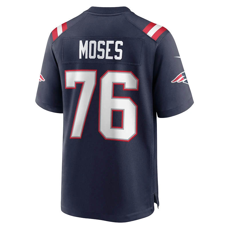 Maillot Nike Morgan Moses bleu marine pour homme des New England Patriots