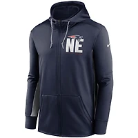 Men's Nike Navy/Gray New England Patriots Mascot Performance Full-Zip Hoodie