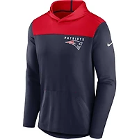 Sweat à capuche léger Nike New England Patriots bleu marine/rouge pour homme