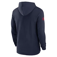 Men's Nike Navy New England Patriots 2024/25 Sideline Performance Long Sleeve Hoodie T-Shirt