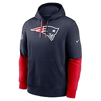 Sweat à capuche Nike bleu marine New England Patriots 2024 Sideline Club pour homme
