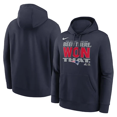 Men's Nike Navy New England Patriots 2025 AFC East Division Champions Locker Room Trophy Collection Hoodie
