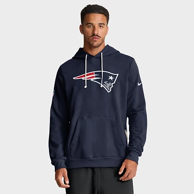 Sweat à capuche Nike bleu marine New England Patriots 2025 Sideline Standard Issue Club Dri-FIT pour homme