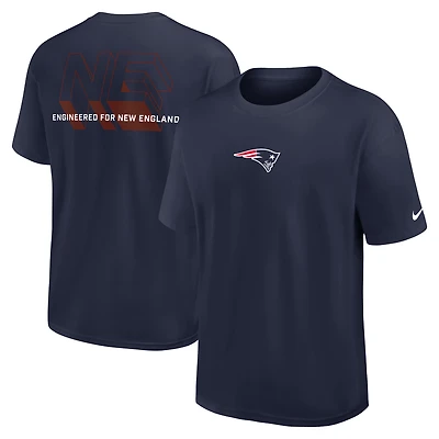 T-shirt Nike Max90 Essential pour homme, bleu marine, New England Patriots, « Dominate The Game ».