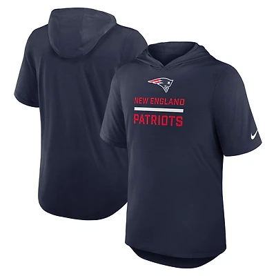 Men's Nike Navy New England Patriots Lockup Tri-Blend Hoodie T-Shirt