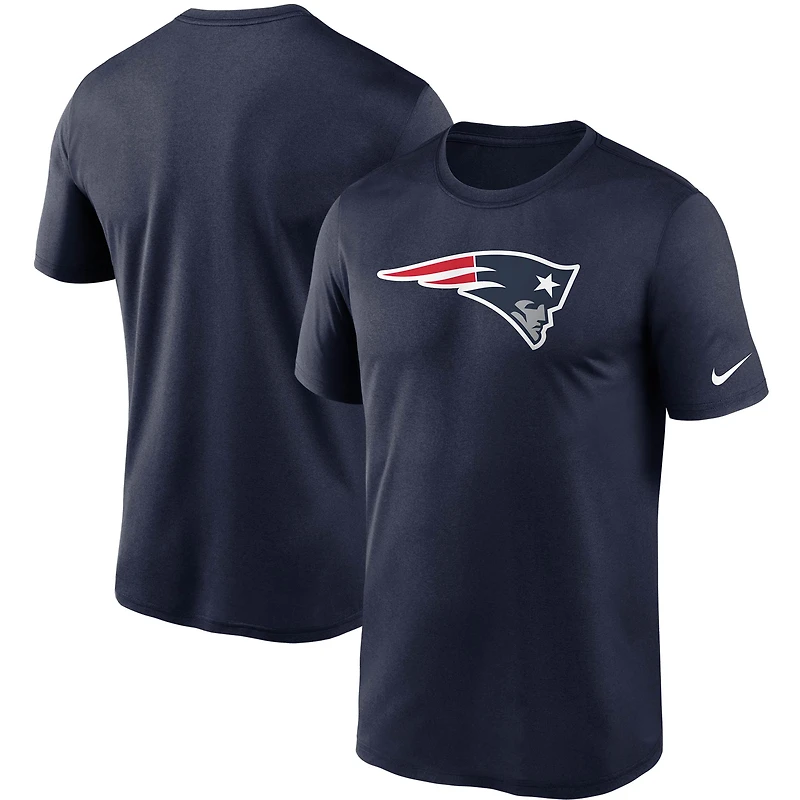 T-shirt de performance Nike Essential Legend pour homme, bleu marine, logo des New England Patriots