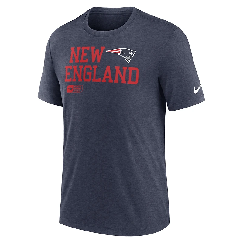 Men's Nike Navy New England Patriots Overlap Lockup Tri-Blend T-Shirt