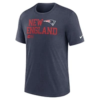 Men's Nike Navy New England Patriots Overlap Lockup Tri-Blend T-Shirt