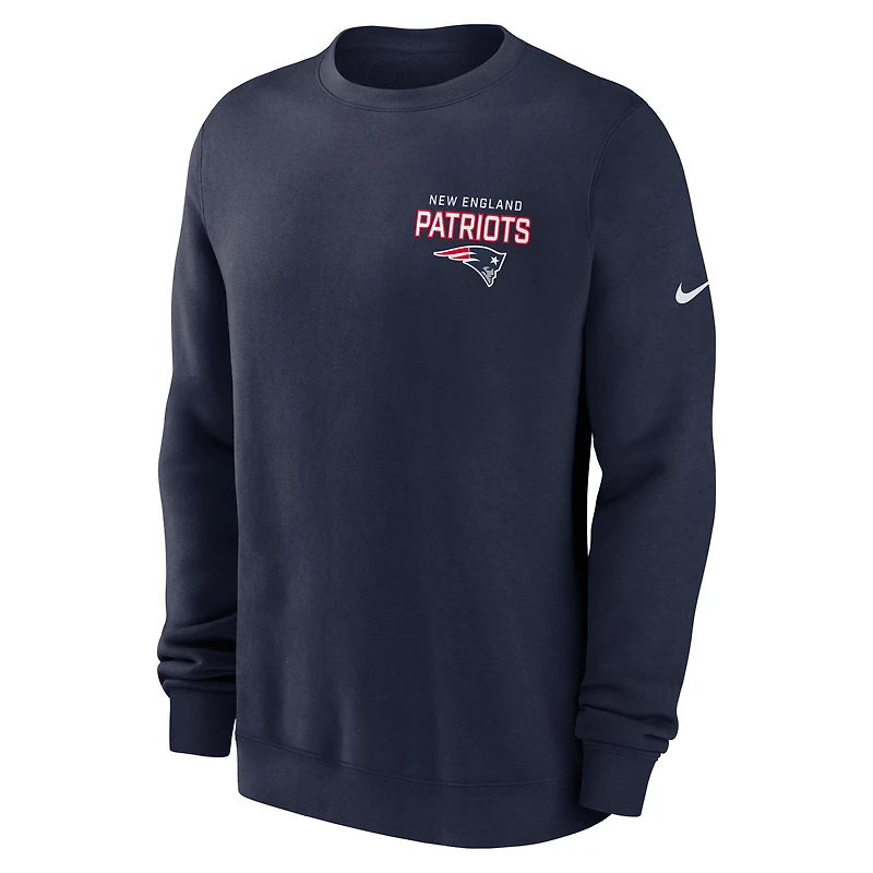 Sweat-shirt en molleton Nike bleu marine New England Patriots Primetime Club pour homme