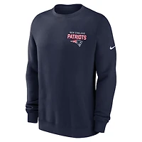 Sweat-shirt en molleton Nike bleu marine New England Patriots Primetime Club pour homme